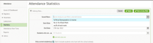 Arbor attendance statistics report – saved filters