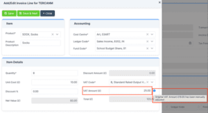 Bromcom 10 finance changes to invoices credit notes that relate to vat