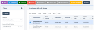 Bromcom 12 finance audit reason required to cancel invoices credit notes