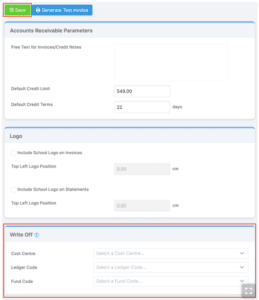Bromcom 18 finance accounts receivable write off configuration