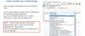 10 enter a code over date range