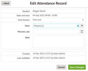 5 what happens to attendance for clubs when students are removed from sessions 4