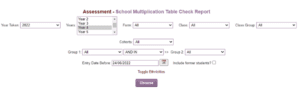 How to import the multiplication tables check 5
