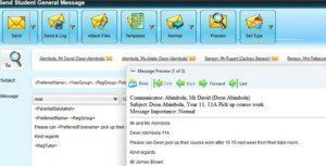 Sims sending a message to leavers via intouch 6