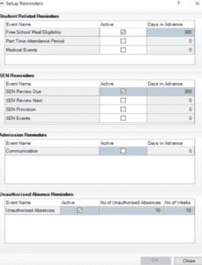 Unauthorised attendance alerts reminder 1 1