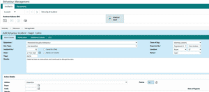 Integris 6 recording behaviour incidents for a single student 4