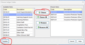 Fms 2 cost centre ledger code links