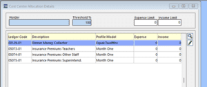 Fms 3 cost centre ledger code links