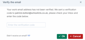 Bromcom 2 verify the email