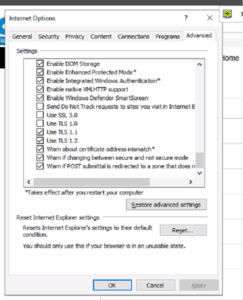 6 internet options