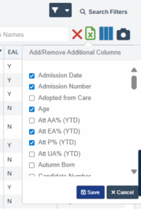 Bromcom 2 Census add remove columns