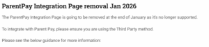 Bromcom 8 ParentPay Integration Page