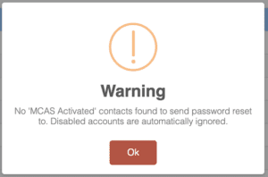 Bromcom 15 warning no mcas activated