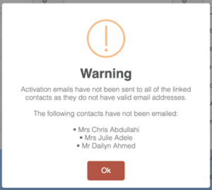 Bromcom 17 mcas warning invalid e mail address