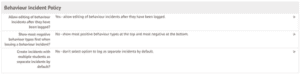 Arbor 3 behaviour in arbor incident settings